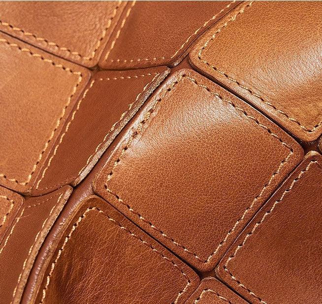Handcrafted Italian Quilted Leather Tote Bag
