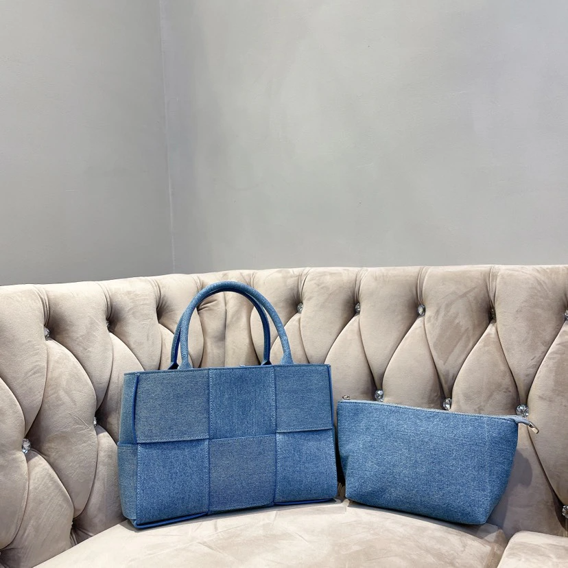 Stylish Woven Quilted Denim Bag