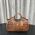 Structured Lattice Tote Bag – Chic Modern Open-Weave Design