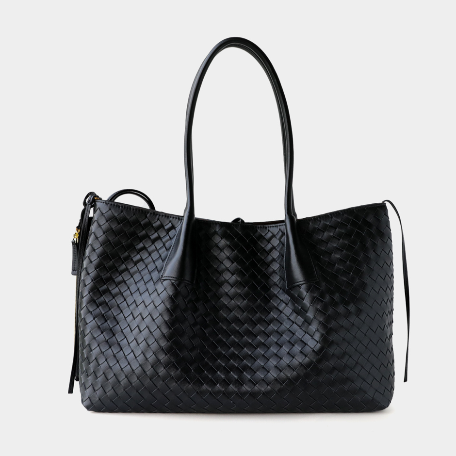 Handwoven Genuine Cowhide Leather Tote Bag