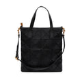 Stylish Argyle Patchwork Cowhide Leather Tote