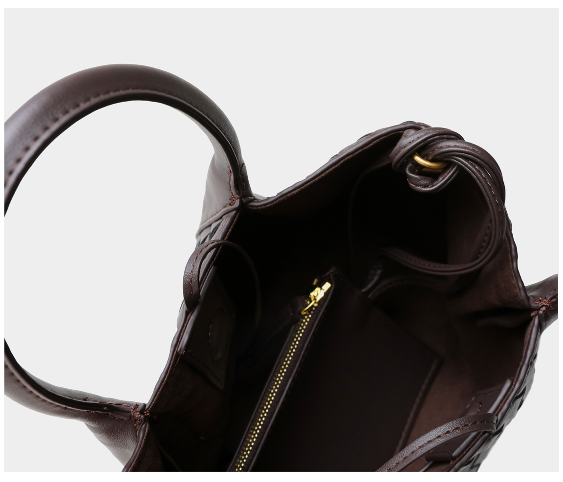 Handwoven Genuine Cowhide Leather Tote Bag