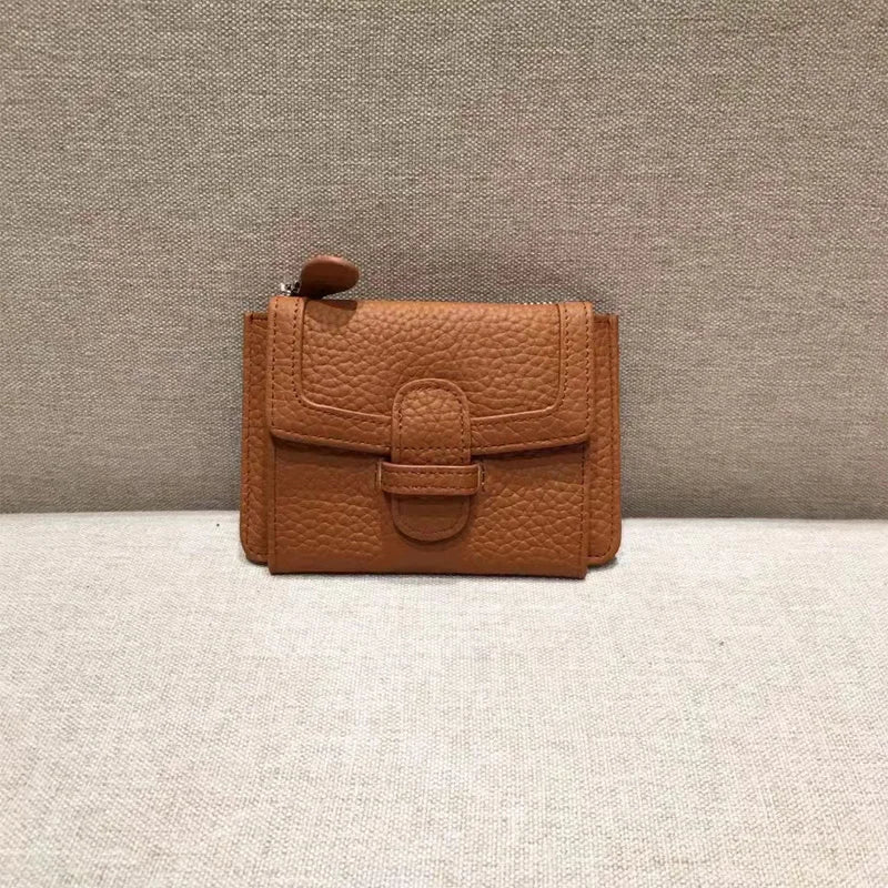 Elegant Blush Pebble Compact Wallet