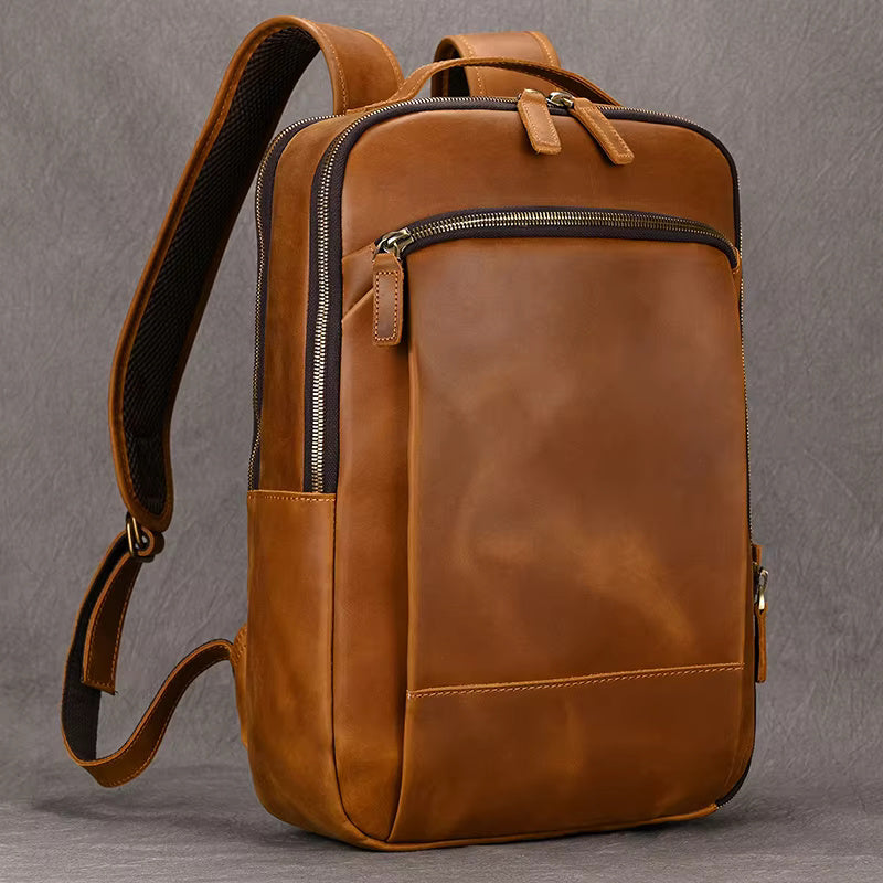 Vintage-Inspired Rustic Leather Backpack