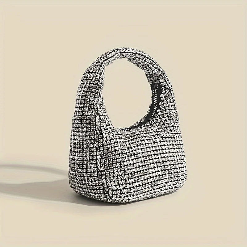 Glamorous Sparkling Rhinestone Mini Hobo Bag