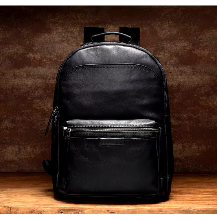 Classic Genuine Cowhide Leather Backpack
