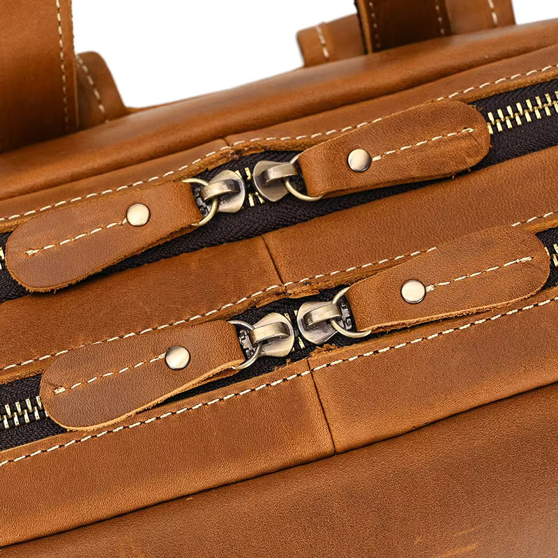 Classic Vintage Cowhide Leather Backpack