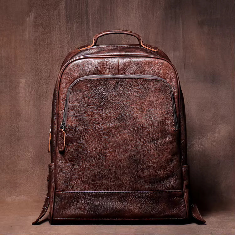 Vintage Distressed Leather Rucksack