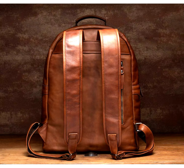 Classic Genuine Cowhide Leather Backpack