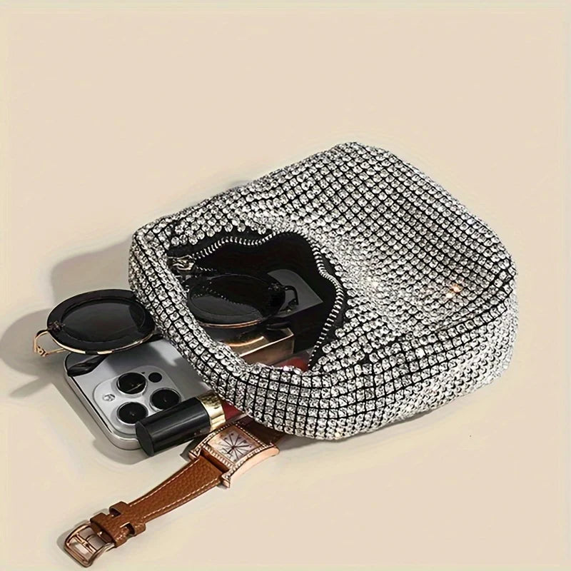 Glamorous Sparkling Rhinestone Mini Hobo Bag