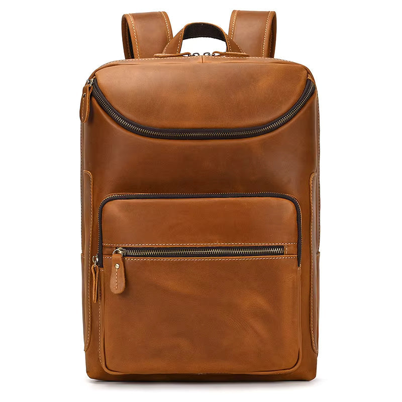 Classic Vintage Cowhide Leather Backpack
