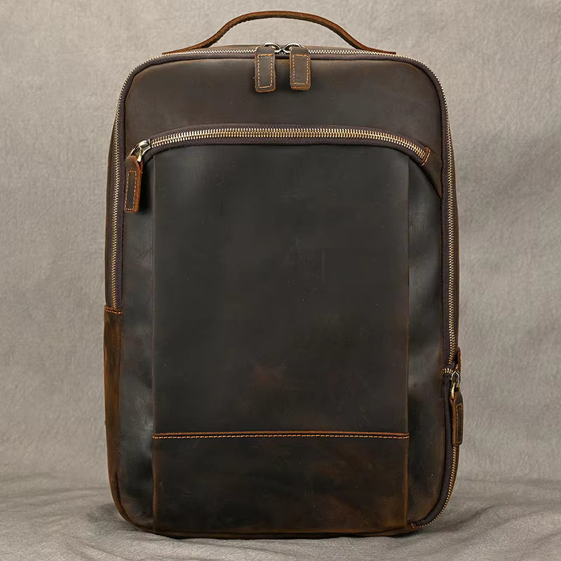Vintage-Inspired Rustic Leather Backpack