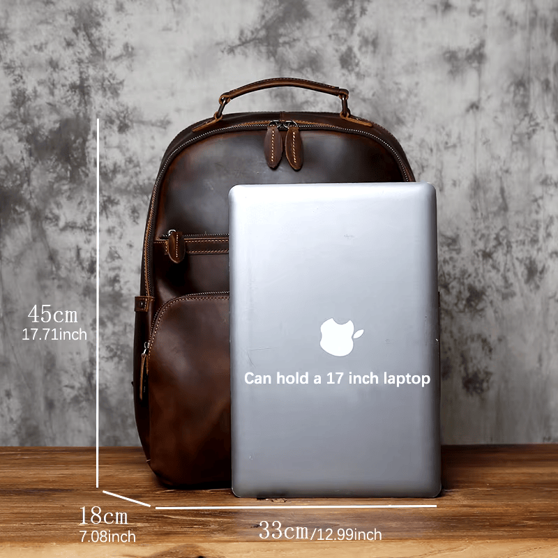 Vintage Genuine Cowhide Leather Backpack