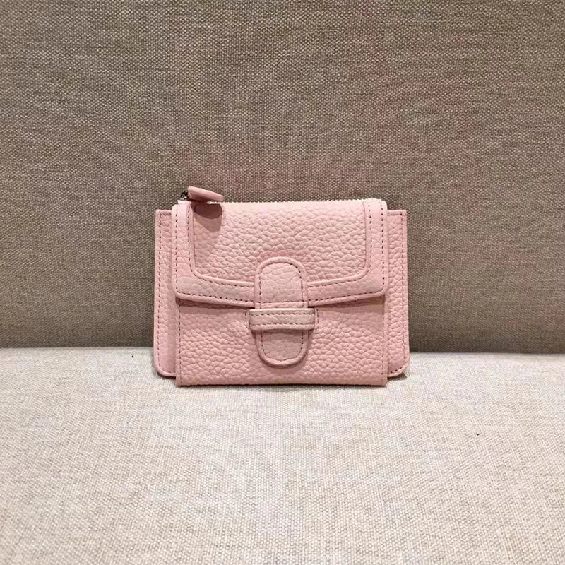 Elegant Blush Pebble Compact Wallet