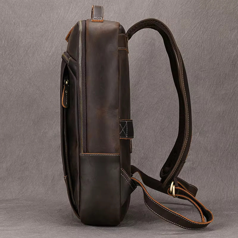 Vintage-Inspired Rustic Leather Backpack