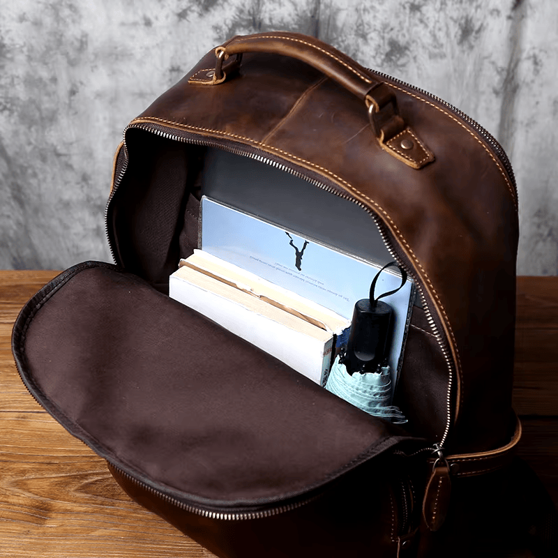 Vintage Genuine Cowhide Leather Backpack
