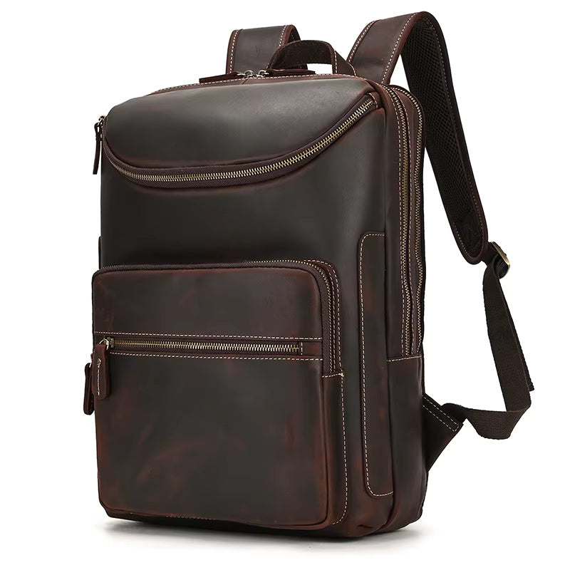 Classic Vintage Cowhide Leather Backpack