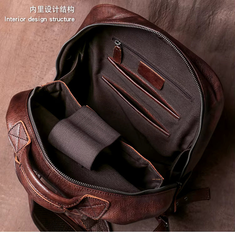 Vintage Distressed Leather Rucksack