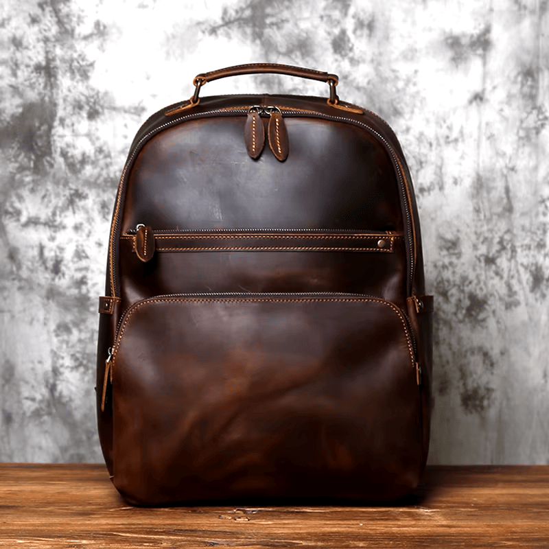 Vintage Genuine Cowhide Leather Backpack