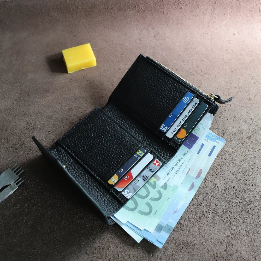 Premium Leather Coin & Card Wallet for Everyday Convenience