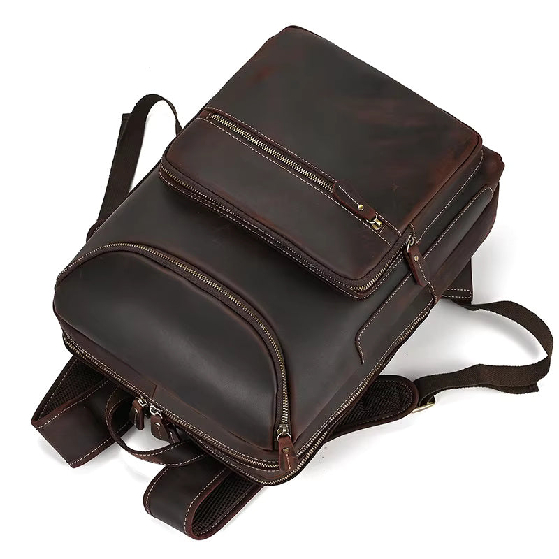 Classic Vintage Cowhide Leather Backpack