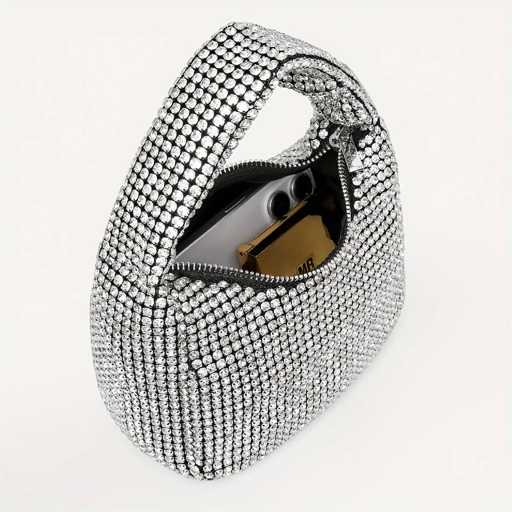 Glamorous Sparkling Rhinestone Mini Hobo Bag
