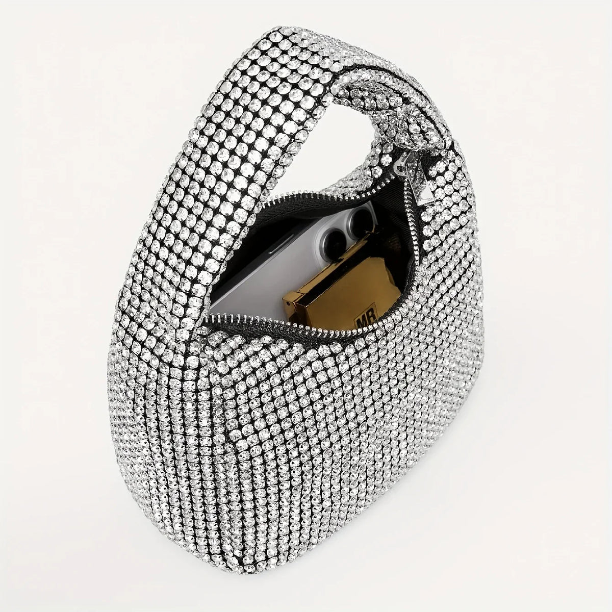 Glamorous Sparkling Rhinestone Mini Hobo Bag