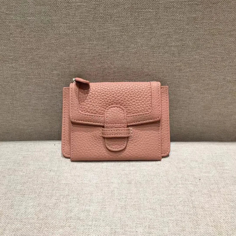 Elegant Blush Pebble Compact Wallet
