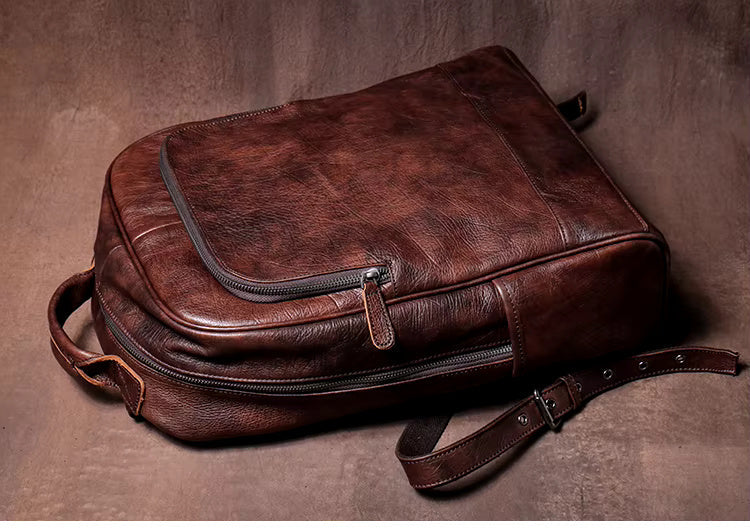 Vintage Distressed Leather Rucksack
