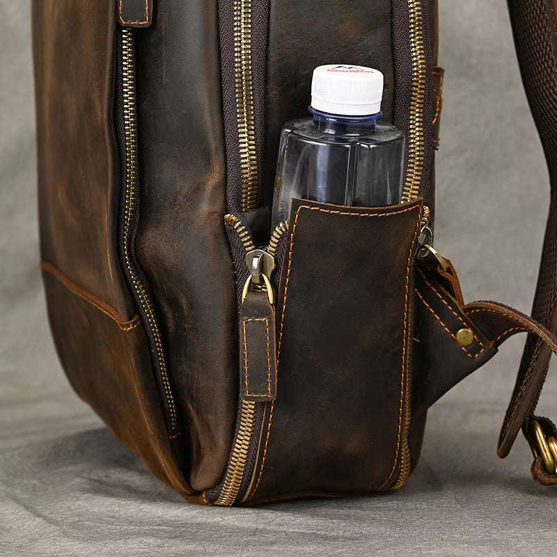Vintage-Inspired Rustic Leather Backpack