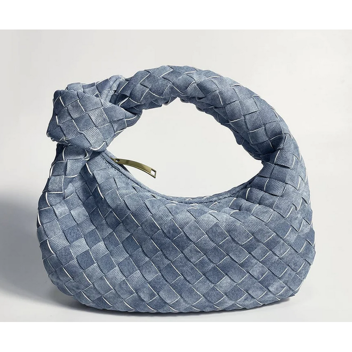 Stylish Denim Woven Knot Handbag