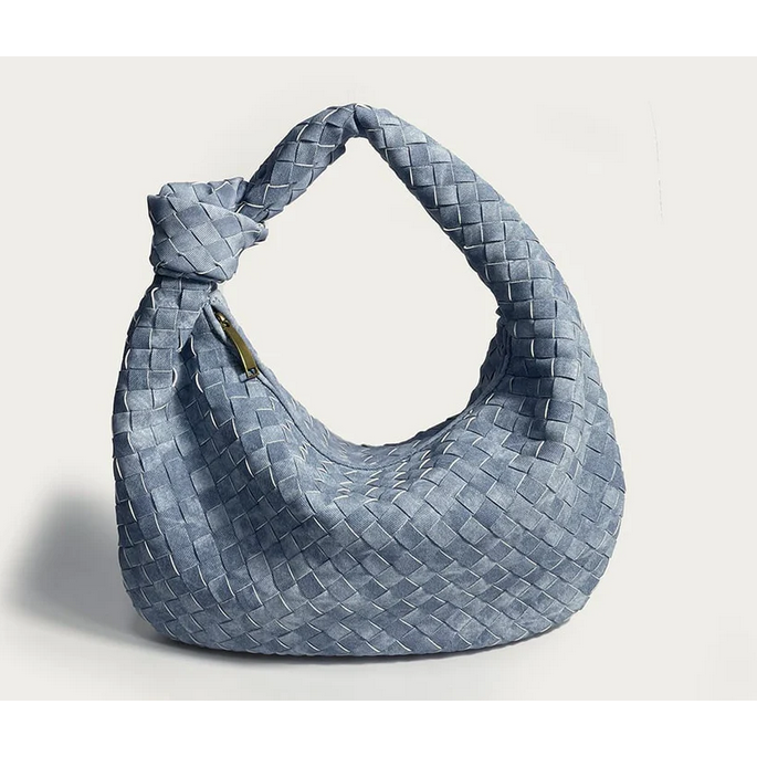 Stylish Denim Woven Knot Handbag