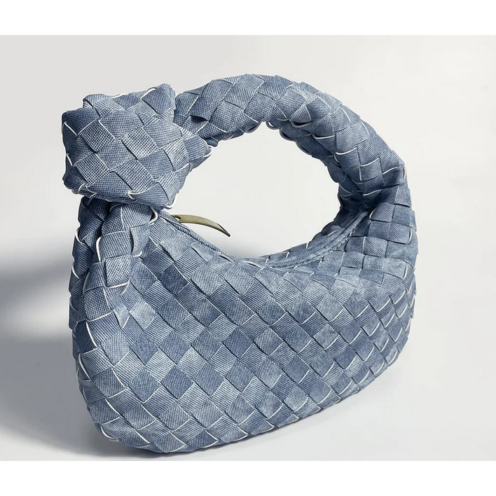 Stylish Denim Woven Knot Handbag