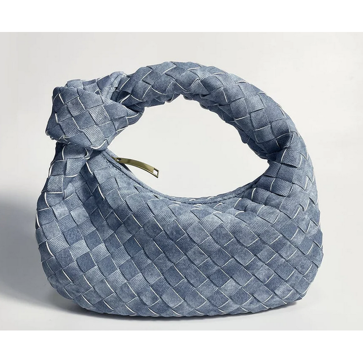 Stylish Denim Woven Knot Handbag