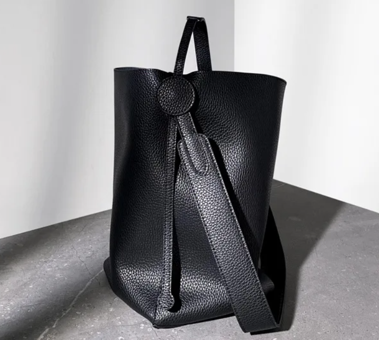 Handcrafted Calfskin Leather Bucket Bag