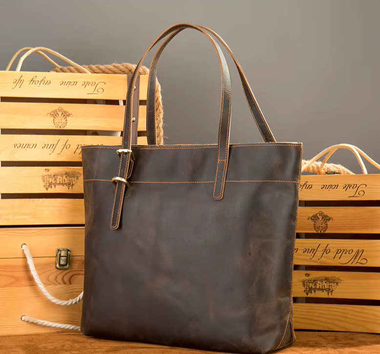 Timeless Vintage Leather Tote Bag