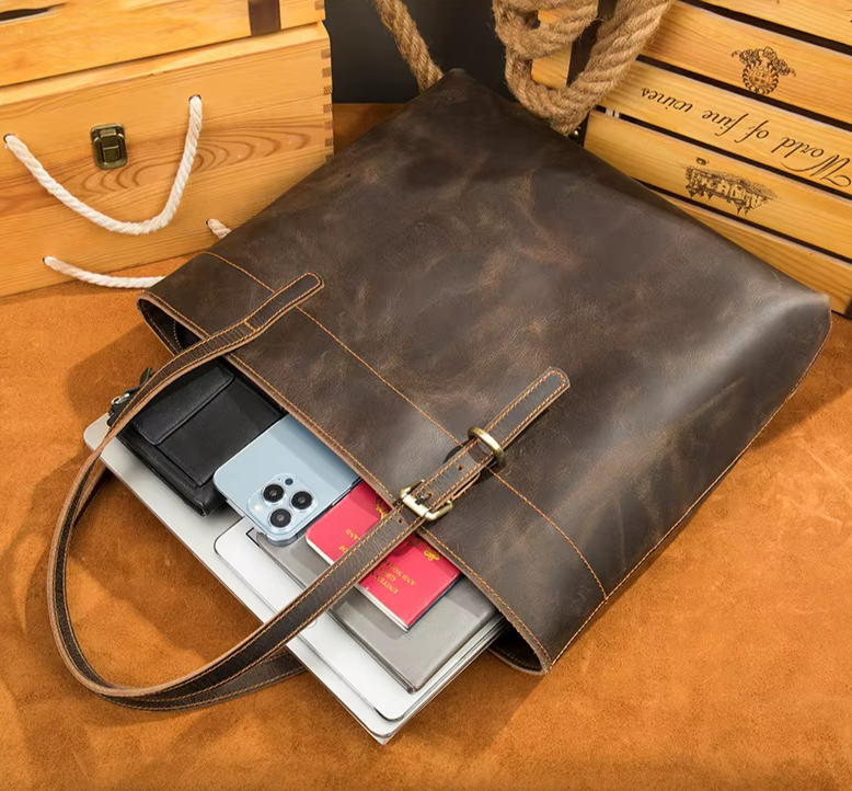 Timeless Vintage Leather Tote Bag