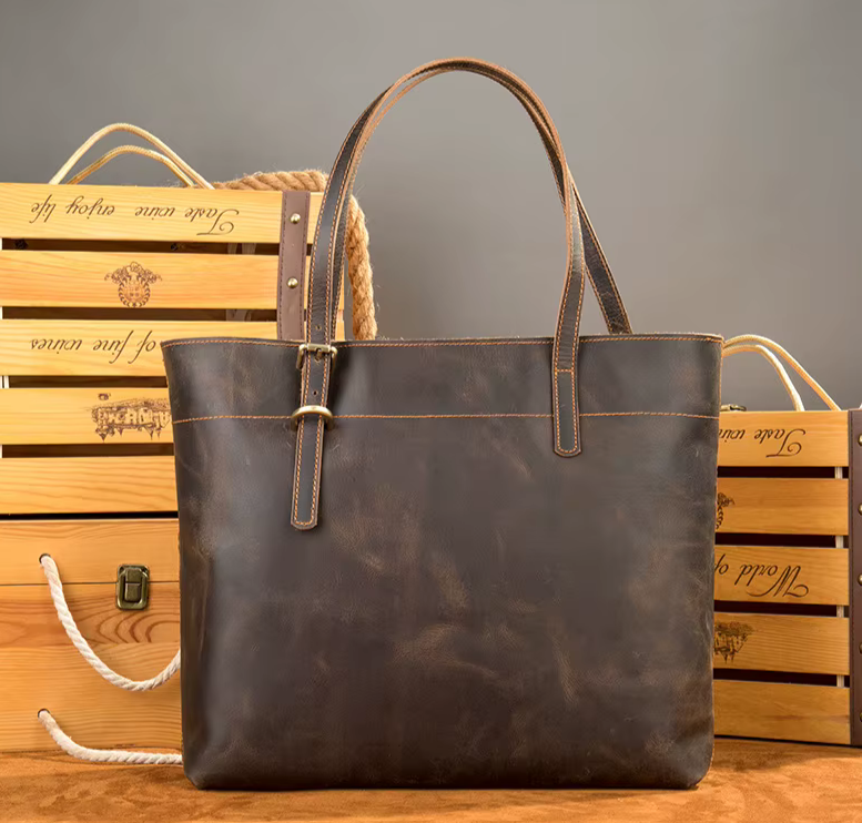 Timeless Vintage Leather Tote Bag