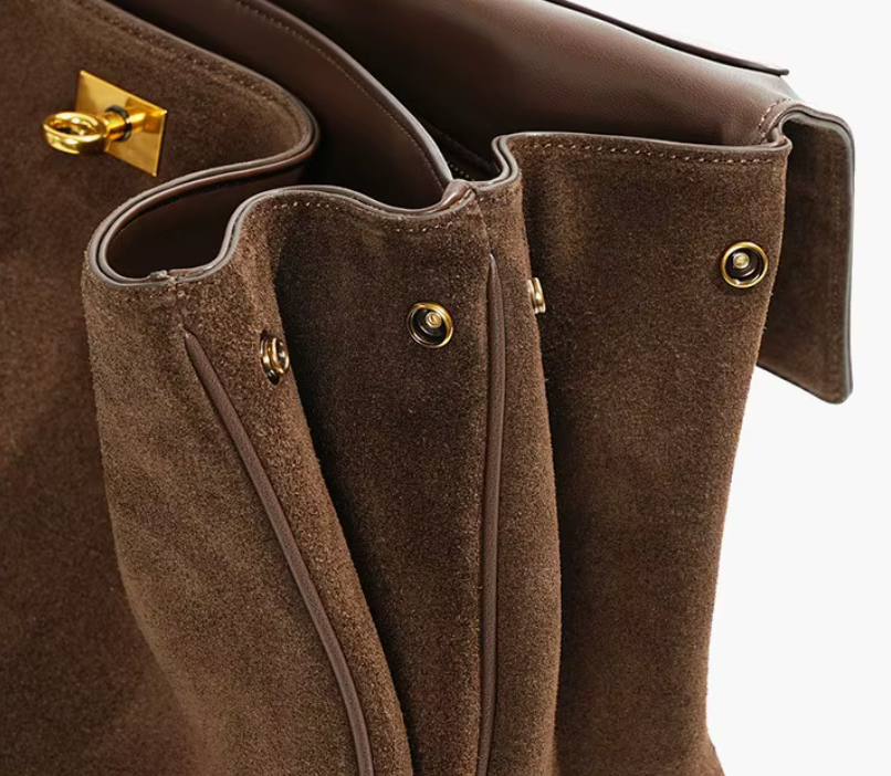 Stylish Suede Cowhide Leather Shoulder Bag