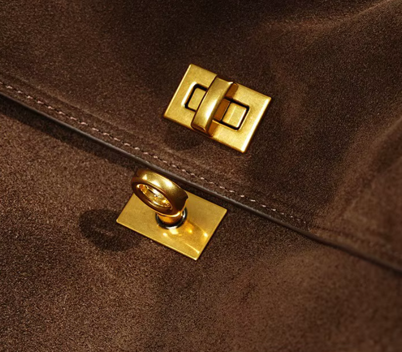 Stylish Suede Cowhide Leather Shoulder Bag