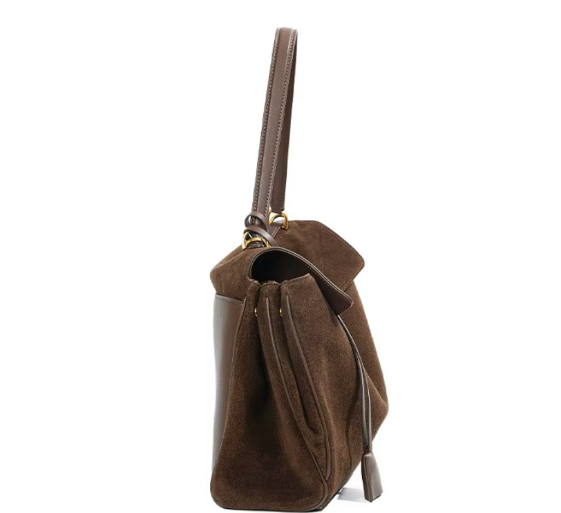 Stylish Suede Cowhide Leather Shoulder Bag