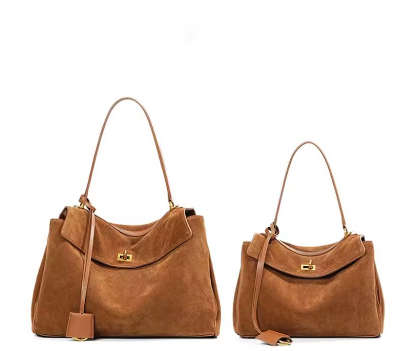 Stylish Suede Cowhide Leather Shoulder Bag