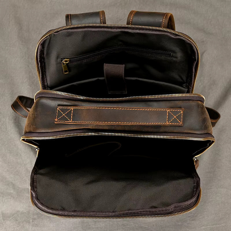 Vintage-Inspired Rustic Leather Backpack