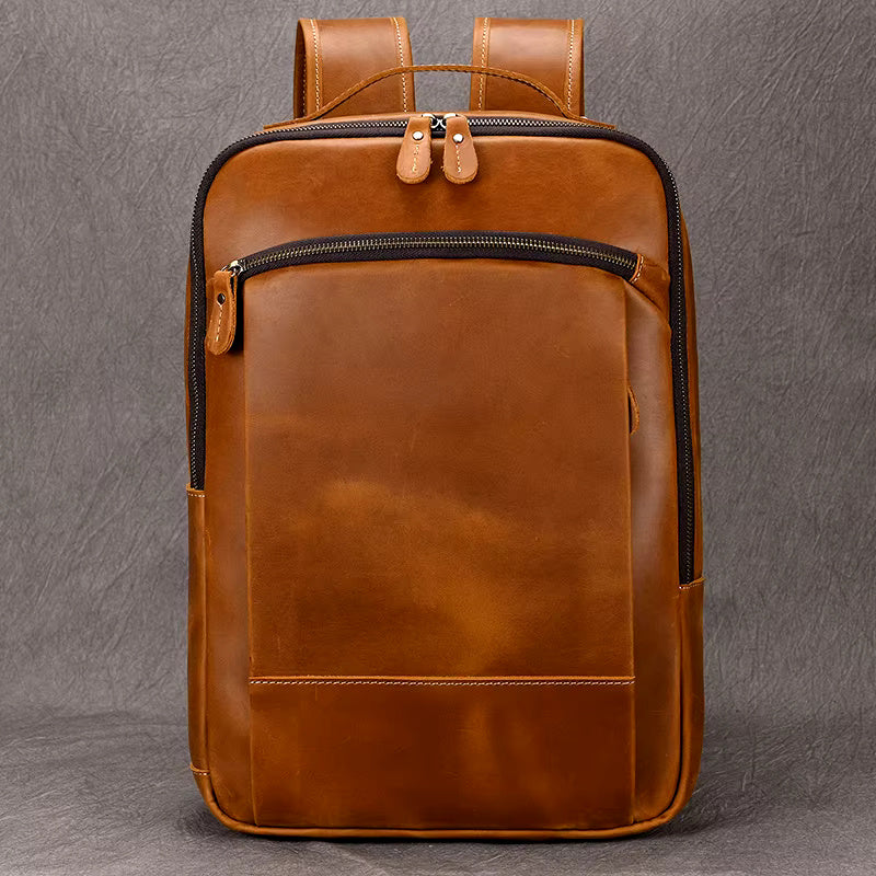 Vintage-Inspired Rustic Leather Backpack