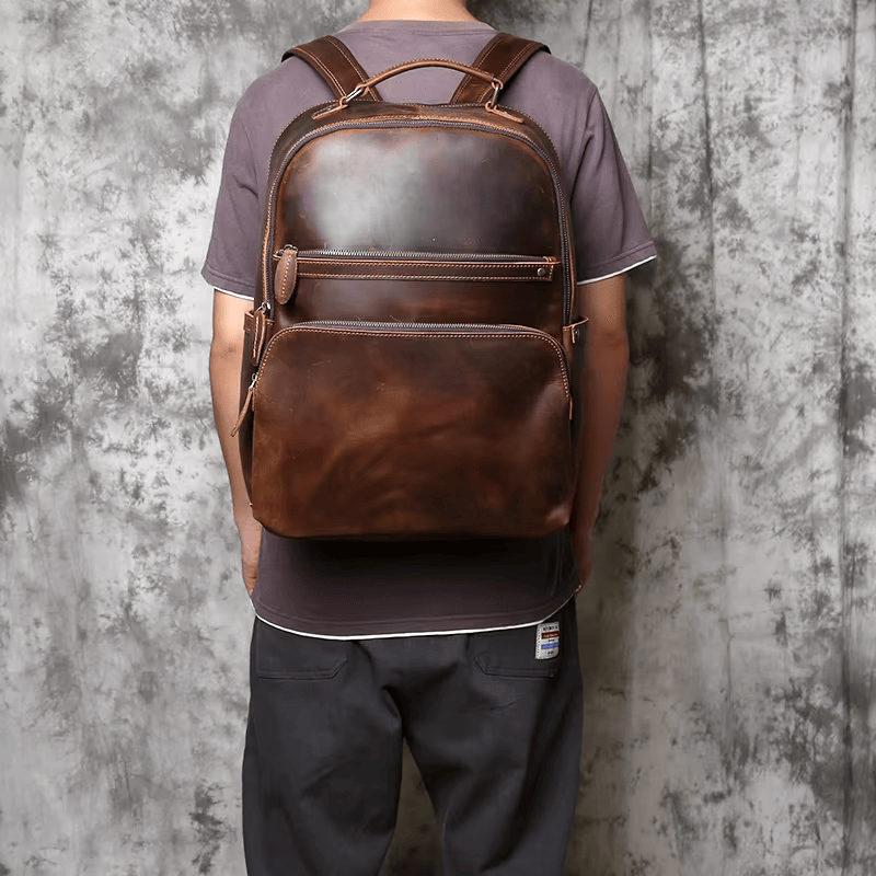 Vintage Genuine Cowhide Leather Backpack