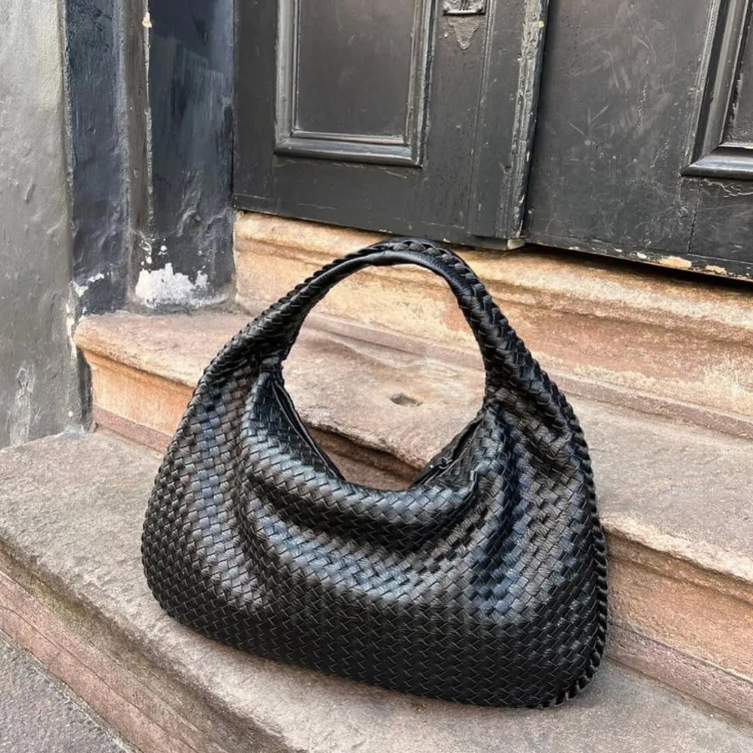 Woven Genuine Sheepskin Leather Bag