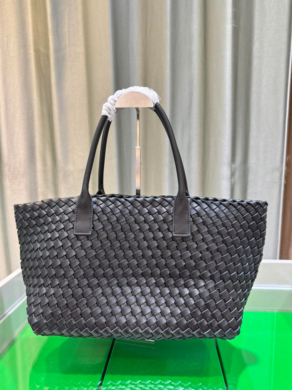 Handcrafted Woven Cowhide Leather Tote Bag