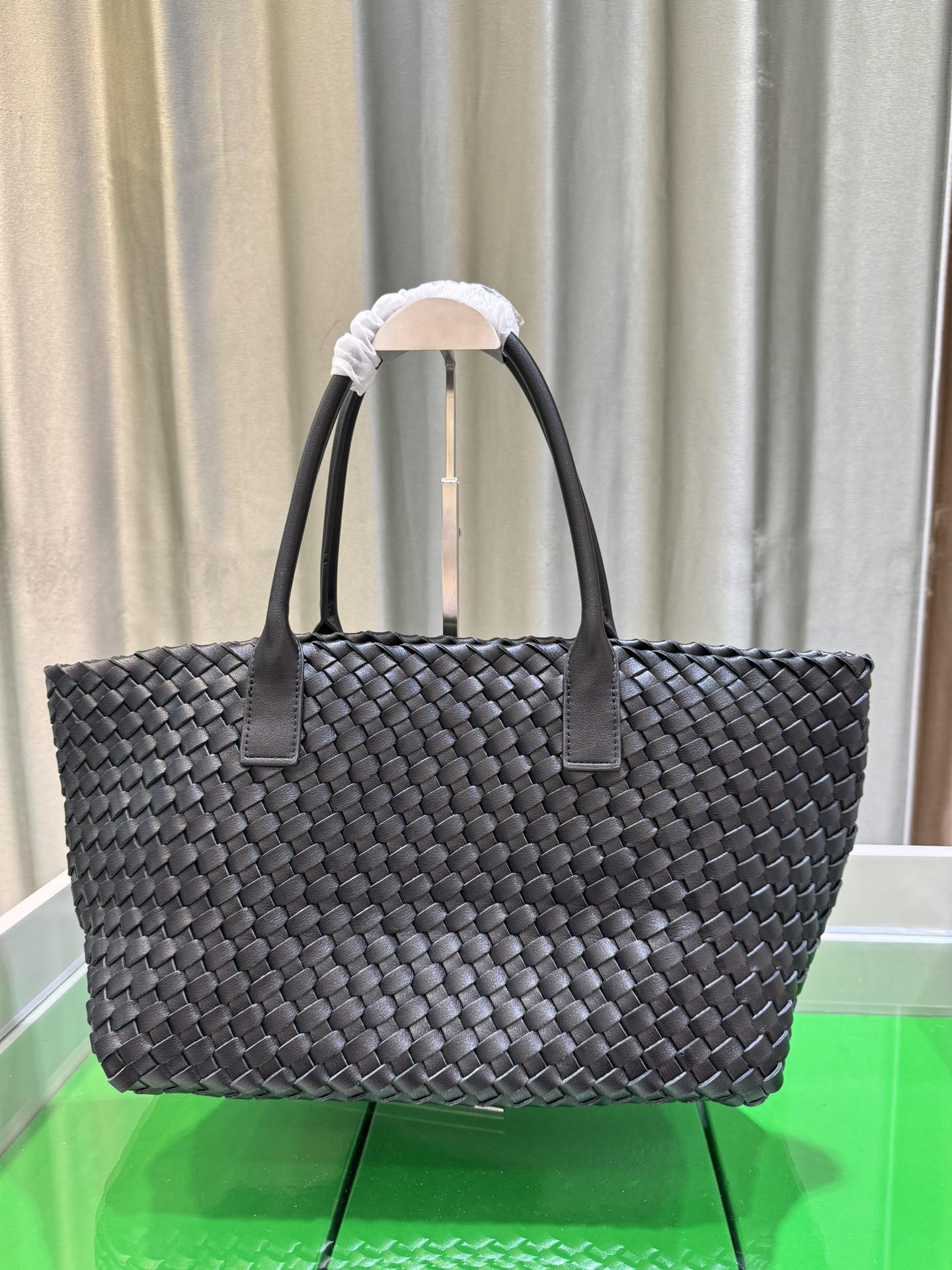 Handcrafted Woven Cowhide Leather Tote Bag