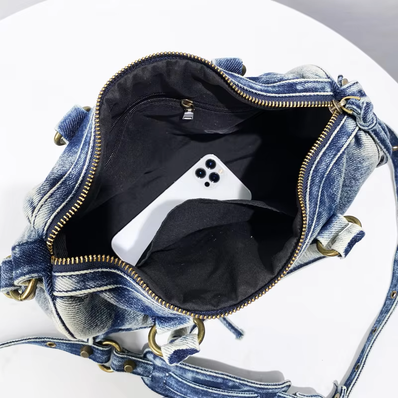 Vintage Faded Denim Bag