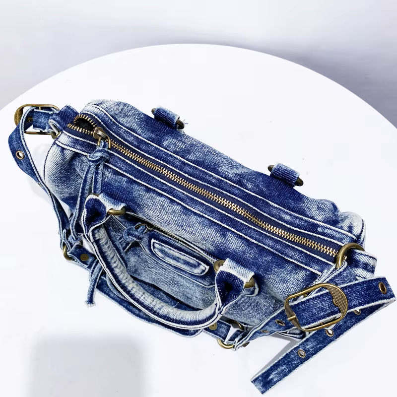 Vintage Faded Denim Bag